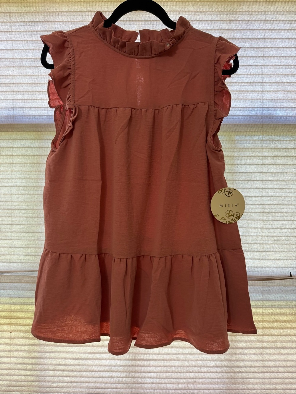 Misia Terracotta Ruffle Tiered Girls' Top